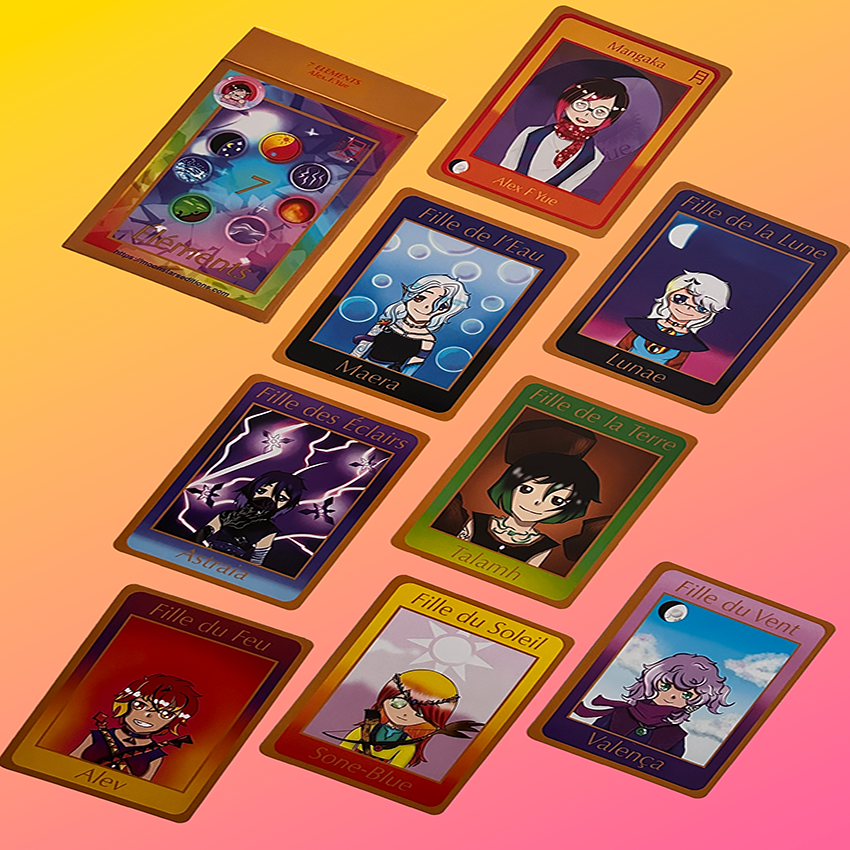 Jeu Les 7 éléments (jeu des 7 familles version Manga)